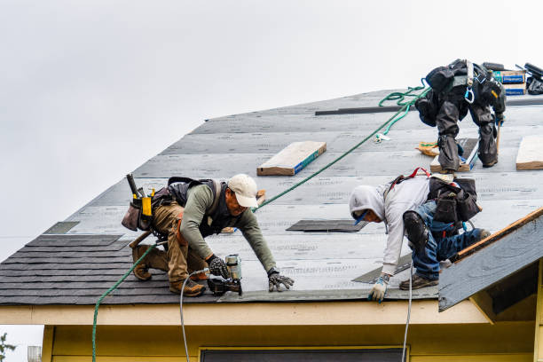 Professional Gutter Installation technician working in Alexandria, PA